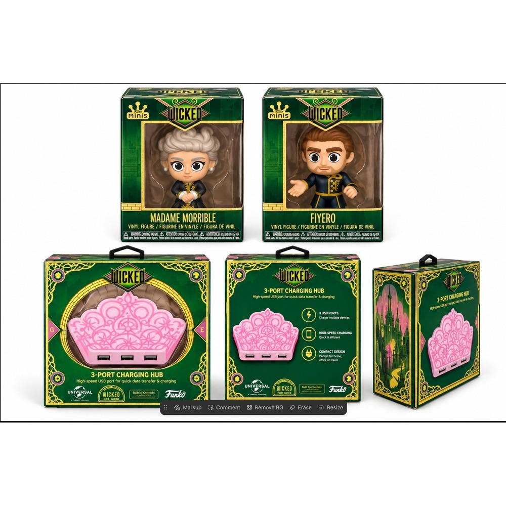 Funko Minis Wicked Set of 3 Madame Morrible Fiyero 3 USB Hub Vinyl Figures New